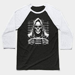 Grim Reaper Mugshot Baseball T-Shirt